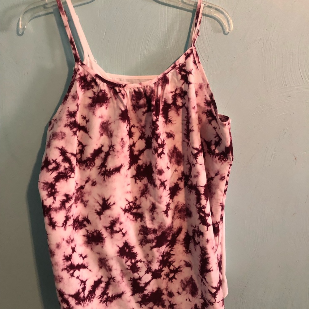 Tie dye & white flowy tank tops